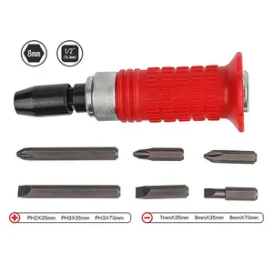 OUDISI 7PCS Impact Screwdriver Set Impact Screwdriver Impact Screwdriver Percussion Batch, Carbon Steel, Impact Type