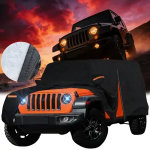 For Jeep Wrangler 2 Door 1987-2019 2020 2021 2022 2023 2024 2025 JK JL TJ YJ CJ Car Cover Waterproof, Full Exterior Car Cover Outdoor Sun UV Rain Dust Snow Hail Protection, with Driver Side Zipper Opening
