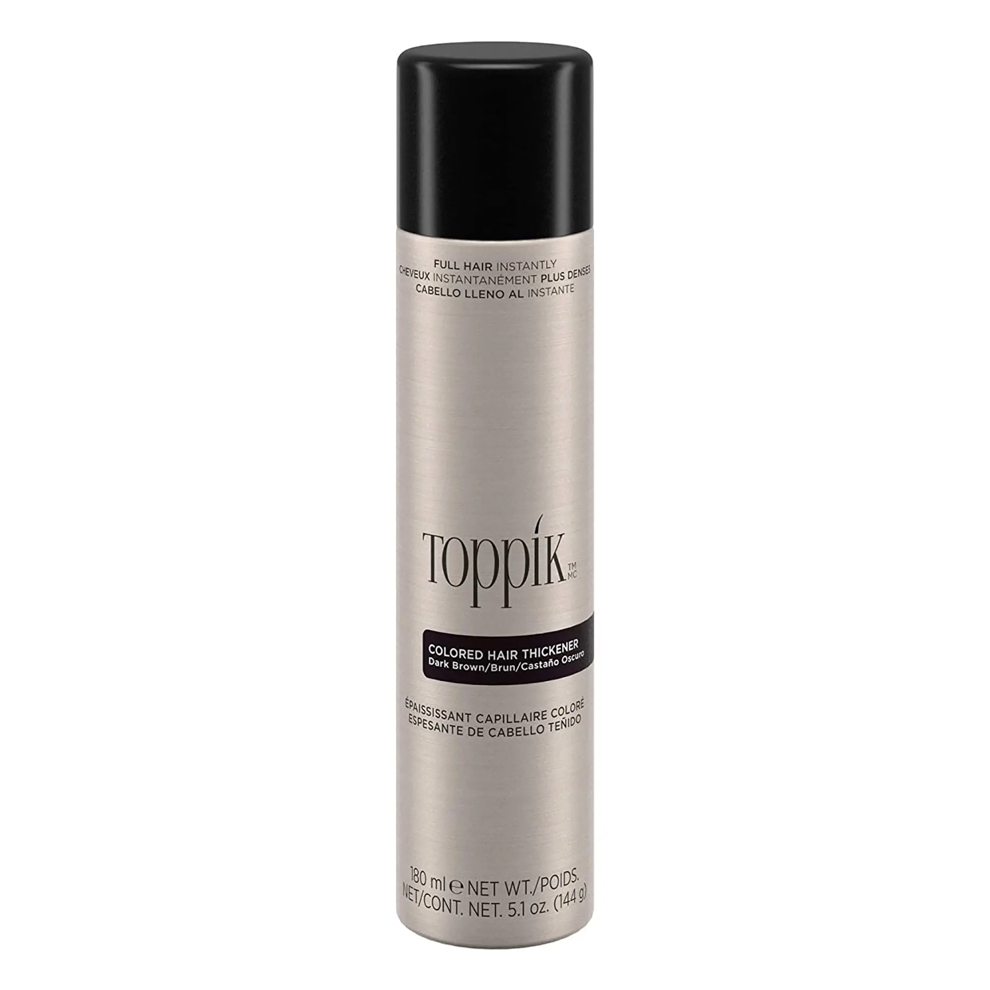 Toppik Colored Hair Thickener Spray - Dark Brown, 5oz, Haircare Temporary Color & Texture Styling Powders, Temporary Color Spray Hair Styling Powders