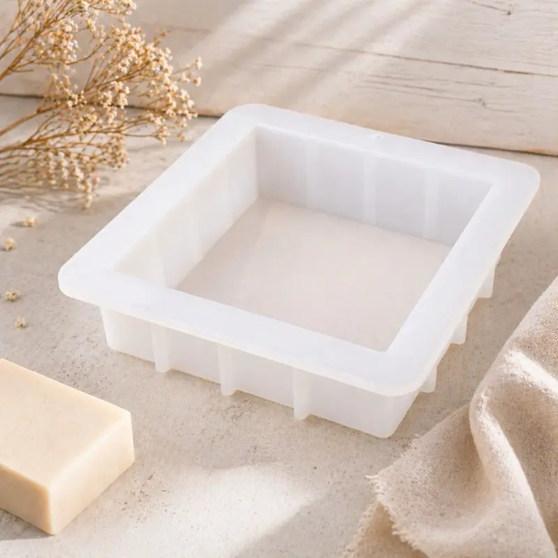 Square Silicone Soap Mold 6x6in for Soap Making DIY Projects Flexible Durable Reusable