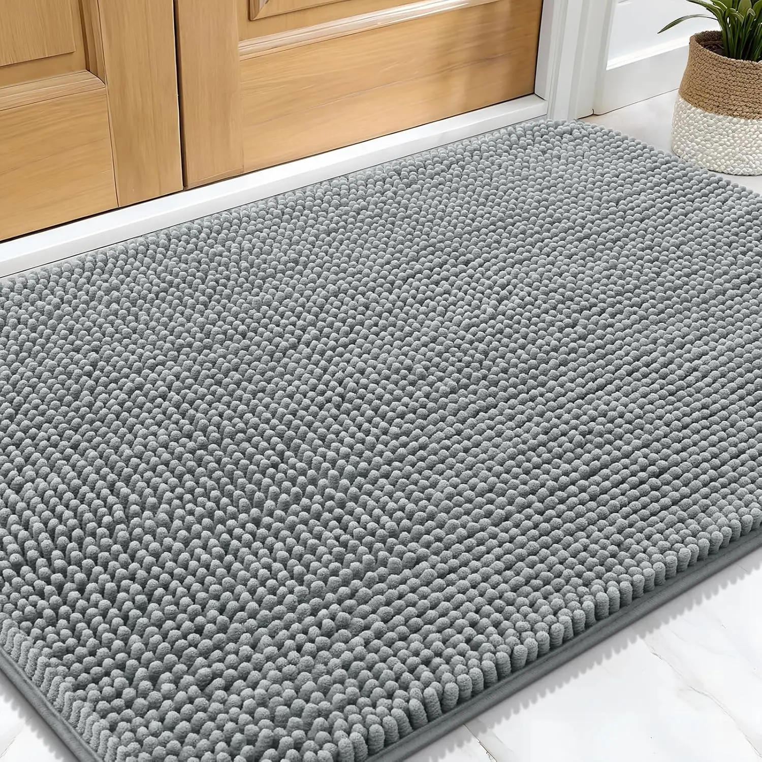 Super Absorbent Dog Mat for Muddy Paws & After Bath | Washable Chenille Doormat | Non-Slip, Quick-Dry Indoor Rug, 30x20 Soft Absorbent Mat