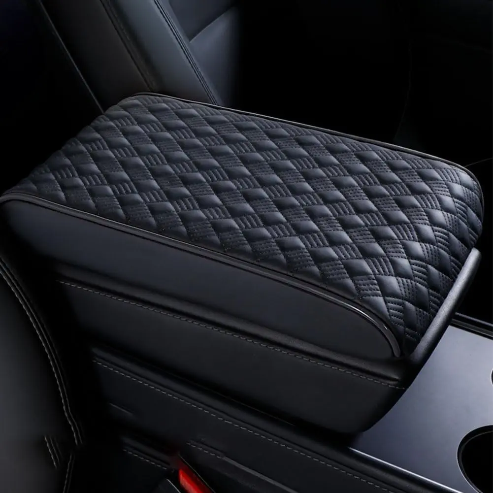 Car Armrest Box Cushion, Memory Foam Comfortable High Elasticity, Center Console Cover,Car Armrest Sest Box Cover Protector, Arm Rest Cushion for SUV/Truck/Vehicle (Black)