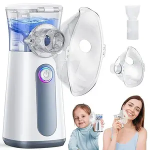 Portable Nebulizer Machine for Adults Kids(4Colors), USB-C Rechargeable Handheld Nebulizer for Breathing Treatment, 3 Adjustable Modes, Efficiency&Quiet, 3 Masks, Travel and Home Use