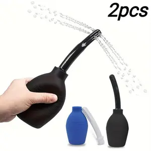 2pcs Silicone Ball Flush Cleaner with Silicone Nozzle Douche Cleaner ,Soft Silicone Material, ball rinser Gentle Cleaning Solution, Personal Care Product for Home & Travel, 360° Deep Cleansing Care Kit for men and women, Home Goods