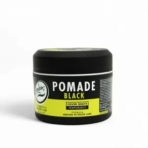 Rolda Black Hair Pomade - Covers Grey Hairs, Medium Hold & Shine, Alcohol-Free Water-Based Formula, Classic Hair Care Gel for Men - Radiant Haircare