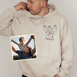 Custom Dad Hoodie Portrait From Photo, Personalized Dad Portrait Sweatshirt, Personalized Shirt For Dad, Father's Day Gift, Birthday Gift for Dad