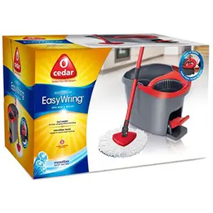 OCedar Brands 148473 Easy Wring Spin Mop & Bucket System, Microfiber Mop, Telescopic Handle Mops