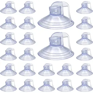 24 count Pull Tab Clear Small Suction Cups, Multi-Purpose Suction Cup Hooks for Windows Glass Bathroom Kitchen Office  Decor  Accessories Glass Tile Surfaces