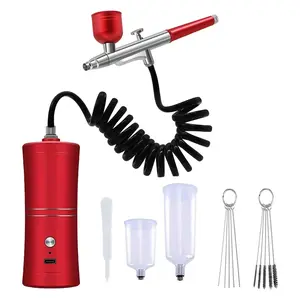 Portable Electric Oxygen Inhaler Makeup Spray Gun Mini Mist Pump Set Cordless Airbrush Kit Model Painting Art Drawing Tools