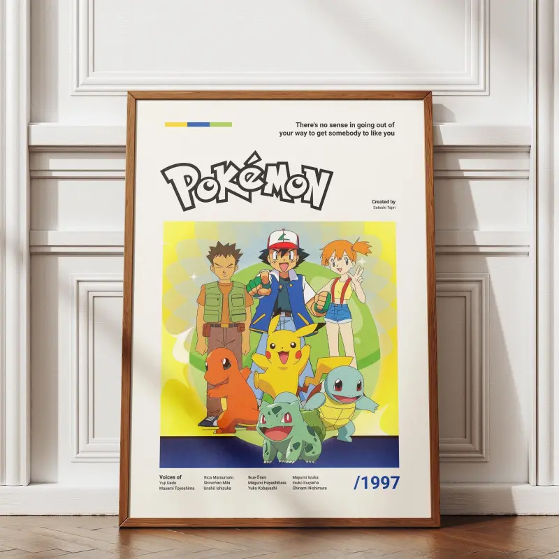 Pokemon Printable Poster with Pikachu Design and Anime Wall Art Print