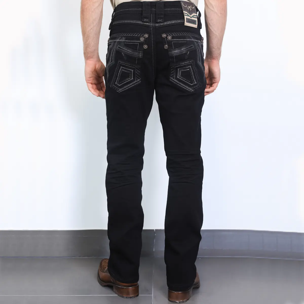 PLATINI JEANS Cowboy Denim Jeans 10266 Black for Men