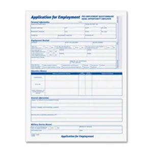 212 MAIN Folded BE Ink Employment Application Hiring Forms, 11 in x 17 in, 25-Pack White, for Capturing Employment History, Personal Information & References