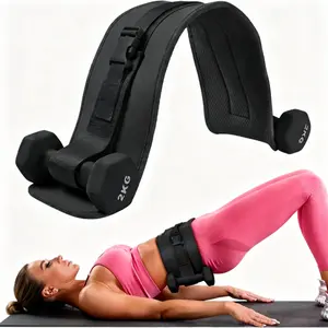 Hip Thrust Adjustable Resistance Weight Belt for Home Workouts, Kettlebell Training & Butt Shaping with Extra Cushioning and Adjustable Resistance