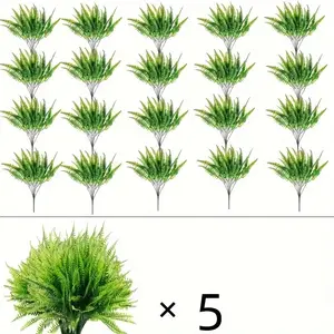 20 Artificial Boston Ferns, UV Resistant Fake Plants, Indoor Outdoor Use, Artificial Flowers For Outside, Ideal Home Office Decor, Realistic Greenery, Indoor Faux Plant, Home Decor Accessory, Artificial Simulation Plant
