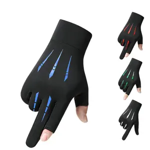 Summer Ice Silk Half-Finger Sun Protection Gloves for Men and Women, Lightweight Breathable Driving Cycling Fishing Gloves