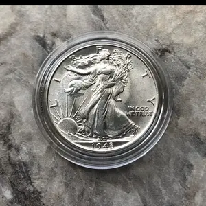 1943 Silver Walking Liberty Half Dollar in Uncirculated Condition