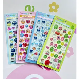 Tamagotchi 3D Embossed Stickers, Schedule Planning Decorative Stickers, Transparent Cartoon Crystal Seals, Acrylic Stickers for Tamagotchi Fans