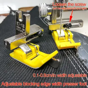 New Computer Flat Bed Presser Foot, Adjustable Plastic Knife Presser Foot, Oxford Left Right Stop Seam Presser Foot, Suitable for Industrial Sewing Machines