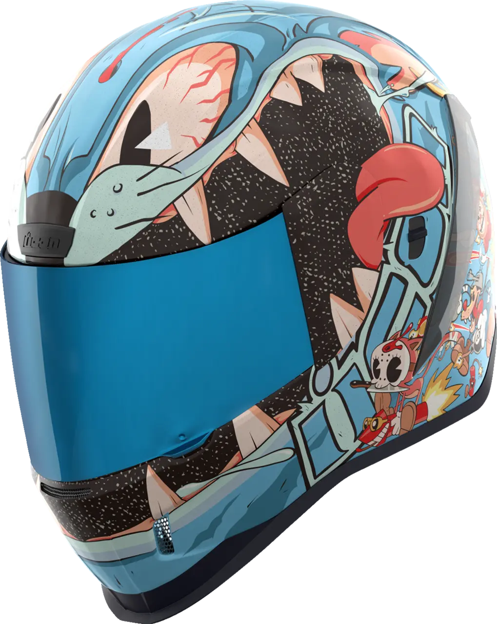 Icon Airform Helmet - 9 Lives - Blue (Glow-In-The-Dark)