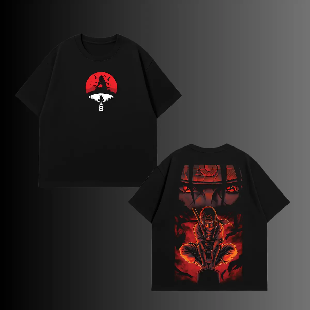 Retro Limited Itachi Sharingan Uchiha Naruto Anime Oversized T-Shirt Vintage Graphic Tee Heavyweight 280 GSM Unisex Y2K Streetwear Otaku Manga Movie Fans Gift