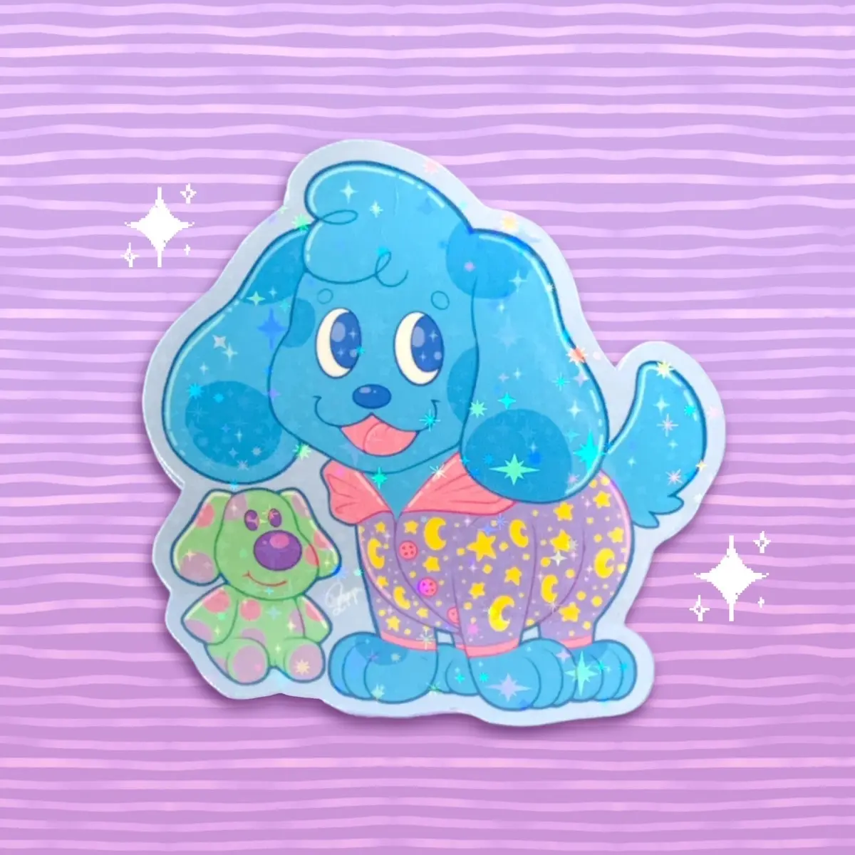 Sleepy Blue Holographic Sticker