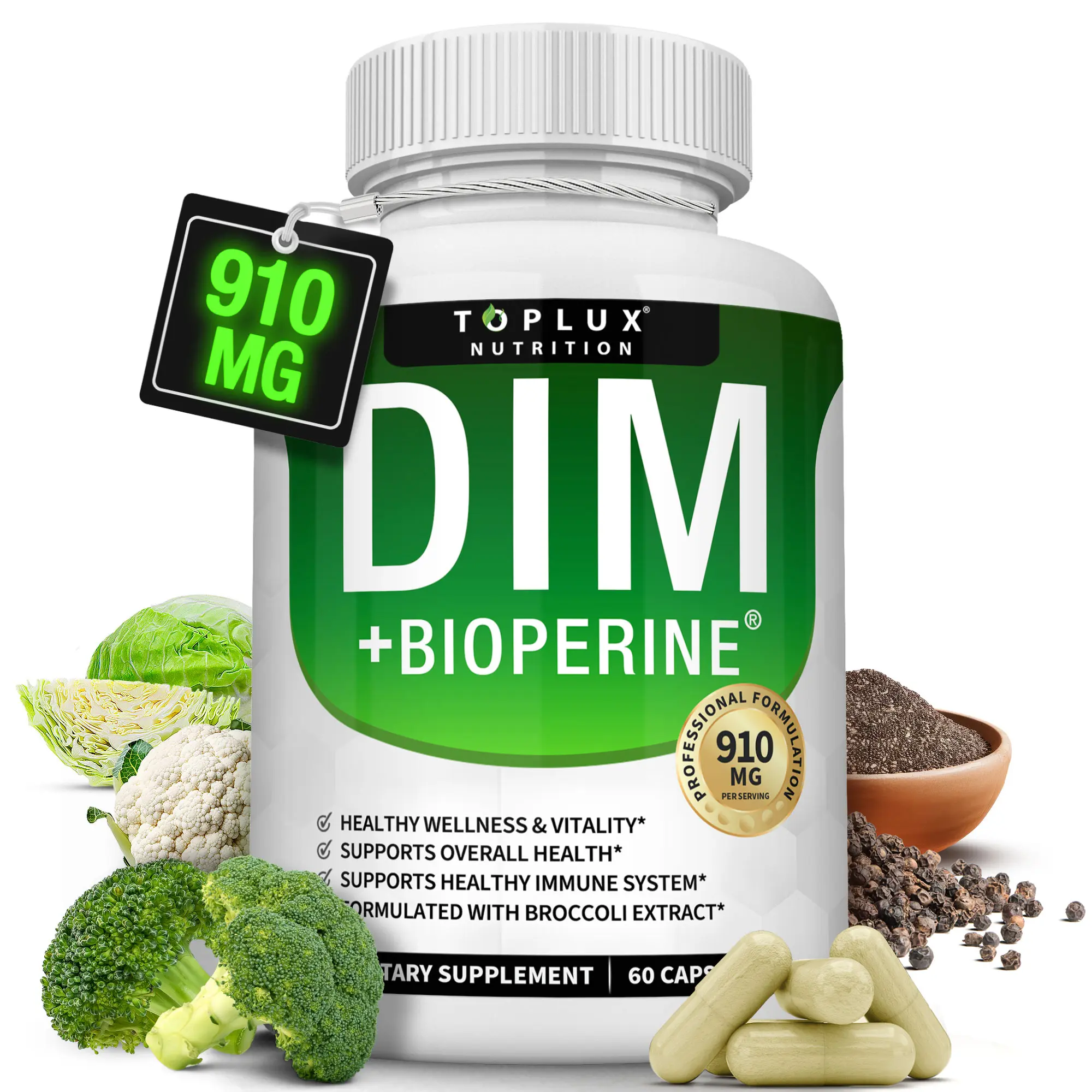 Toplux Dim Supplement 910mg Overall Health Support