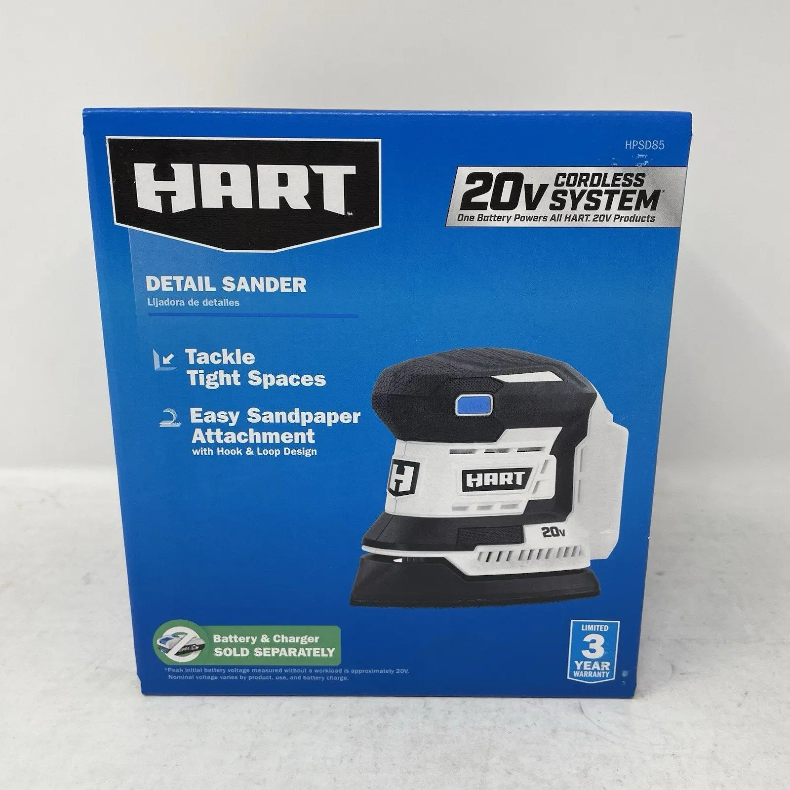 HART 20-Volt Cordless Detail Sander HPSD85  *Tool Only*