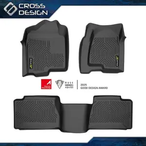 CROSSDESIGN TPE Floor Mats Fit For 1999-2006 2007 Chevy Silverado 1500 /GMC Sierra 1500  Upgraded Version