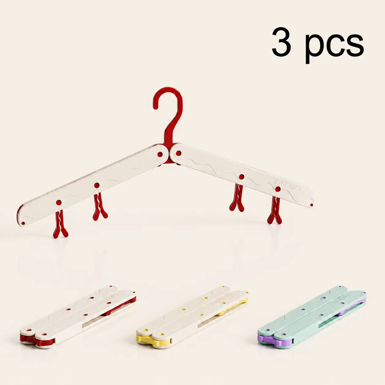 3-Pack Foldable Portable Travel Clothes Hangers, Space-Saving Collapsible Set for Camping, Adult Clothing