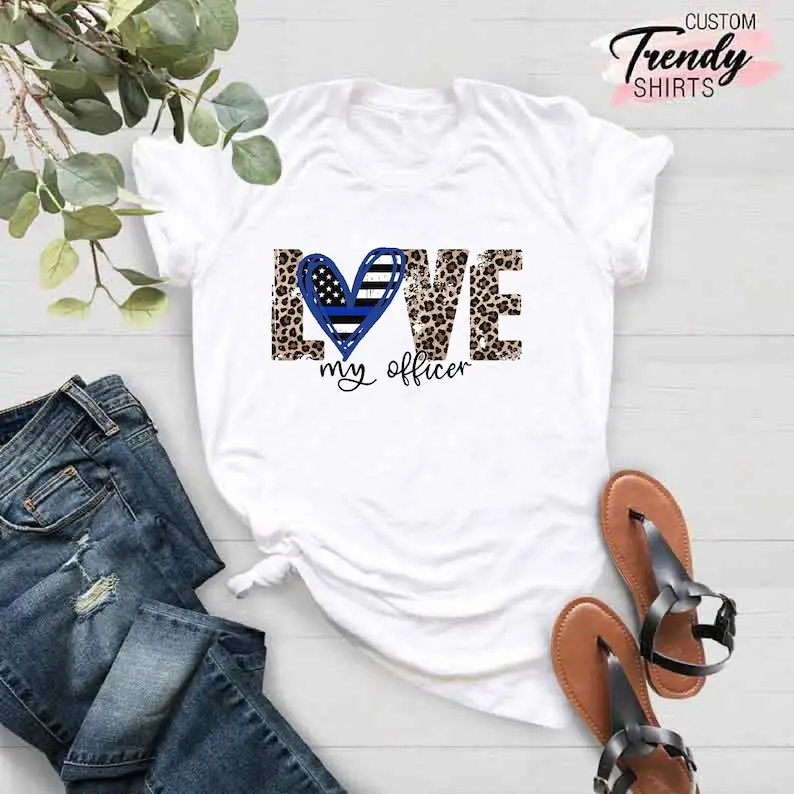 Police Shirt for Women, Police Wife Shirt, Police Mom Shirt, Police Mom Gift, Thin Blue Line Shirt, Gift for Police's Wife, Police Officer