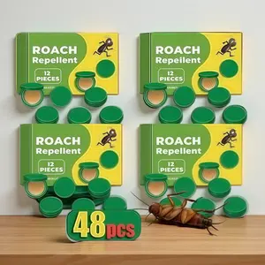 Roach Repellent Kit, 48 Pieces Powerful Gel Effective Bait Exterminator for Indoor Multi-Surface Pest Control with Microfiber Floor Mop Summer Essentials Home Care Products Cockroach Long-Lasting Protection