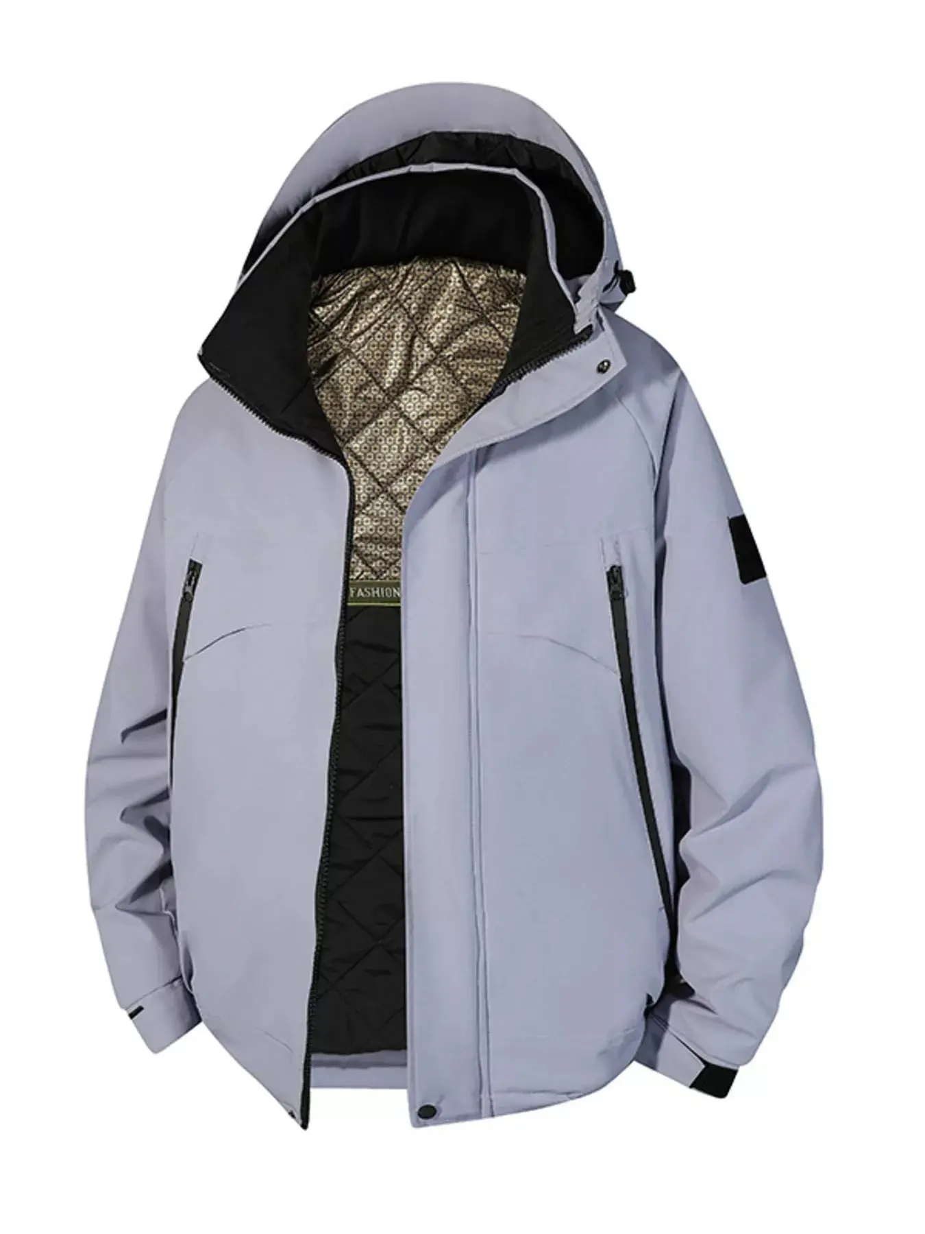 Men's Puffer Coats, Hooded Thick Polyester Winter Outerwear Jacket with Long Sleeves, Zipper and Pockets, Longsleeves, Cold Wash, Multi-Size