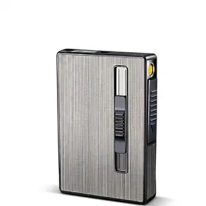 [ONLY FOR 5.5mm SLIM STICKS / 100S]Outdoor Portable Windproof Lighter Apto para cigarrillos delgados Case USB Charging Lighter Box for Livingroom Bedroom Office Outdoor(Without Butane Gas)