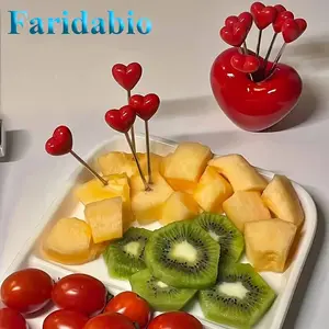 Heart Shaped Fruit Fork Set, Stainless Steel Fork, Durable Sturdy Decorative Fruit Snack Forks, Stylish Party Accessories, Valentine's Day Christmas Wedding Tableware, Cutlery
