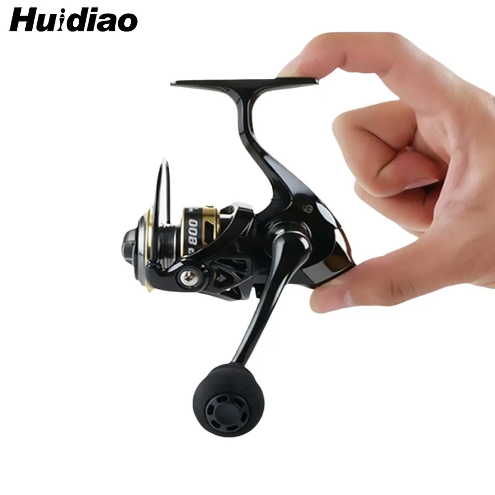 Huidiao 135g/4.76oz Ultralight Spinning Reel 500/800 Series Portable Compact Ice Fishing Reel 5.2:1 Gear Ratio, 3KG/6.6LB Max Drag Metal Spool/Handle for Panfish Pike Trout