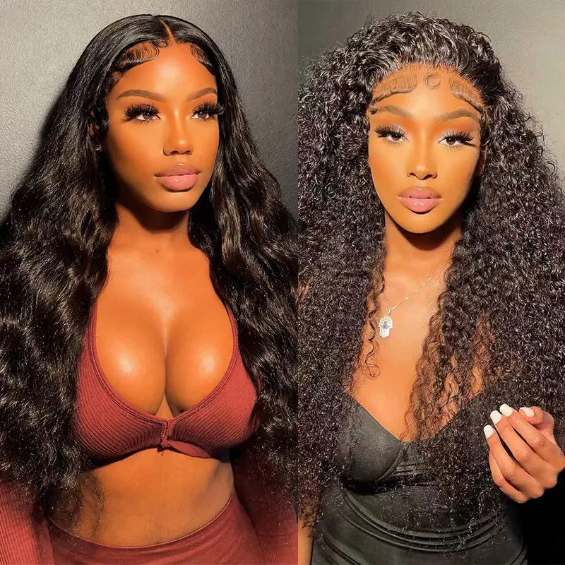 【Live Combo 22-30 Inch】2-Wig Combo, Deep Wave + Body Wave, 13x4 HD Lace Front Wigs Human Hair, 180% Density Natural Black Wigs for Women, Pre-Plucked Natural Hairline with Baby Hair, Beginner Friendly Wig, Easy Install