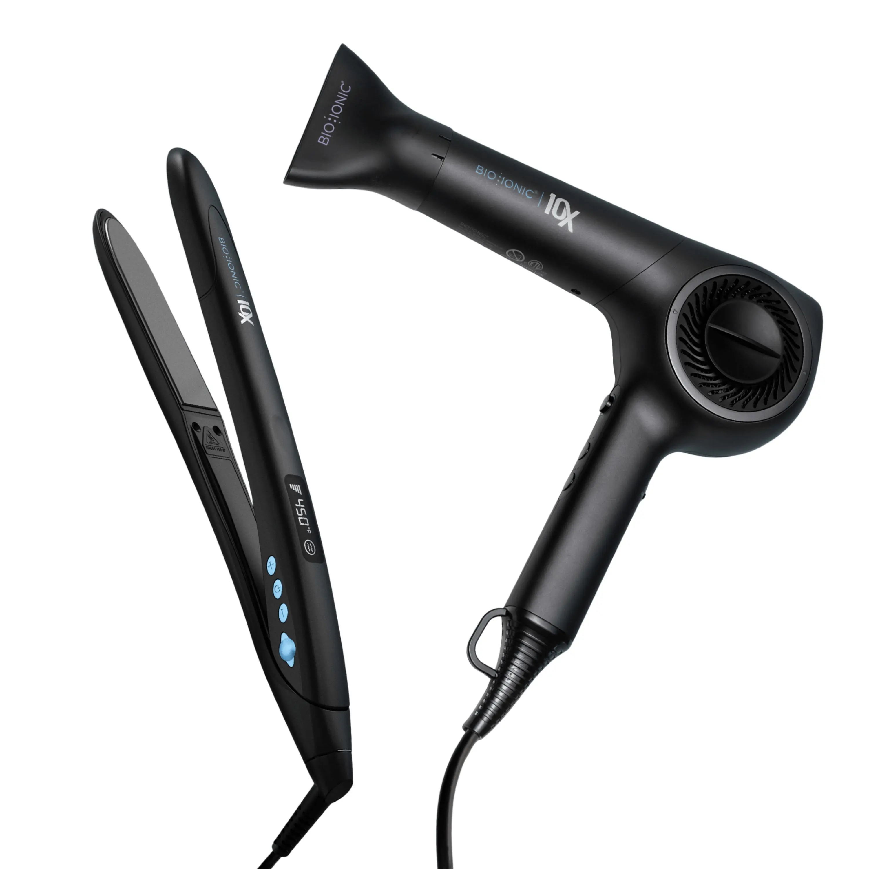 BIO IONIC OFFICIAL: 10X Collection Bundle - 10X Styling Iron + 10X UltraLight Speed Dryer