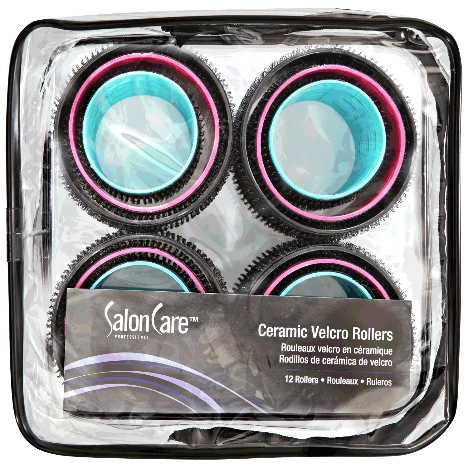 Salon Care Ceramic Hook and Loop Fasteners Rollers