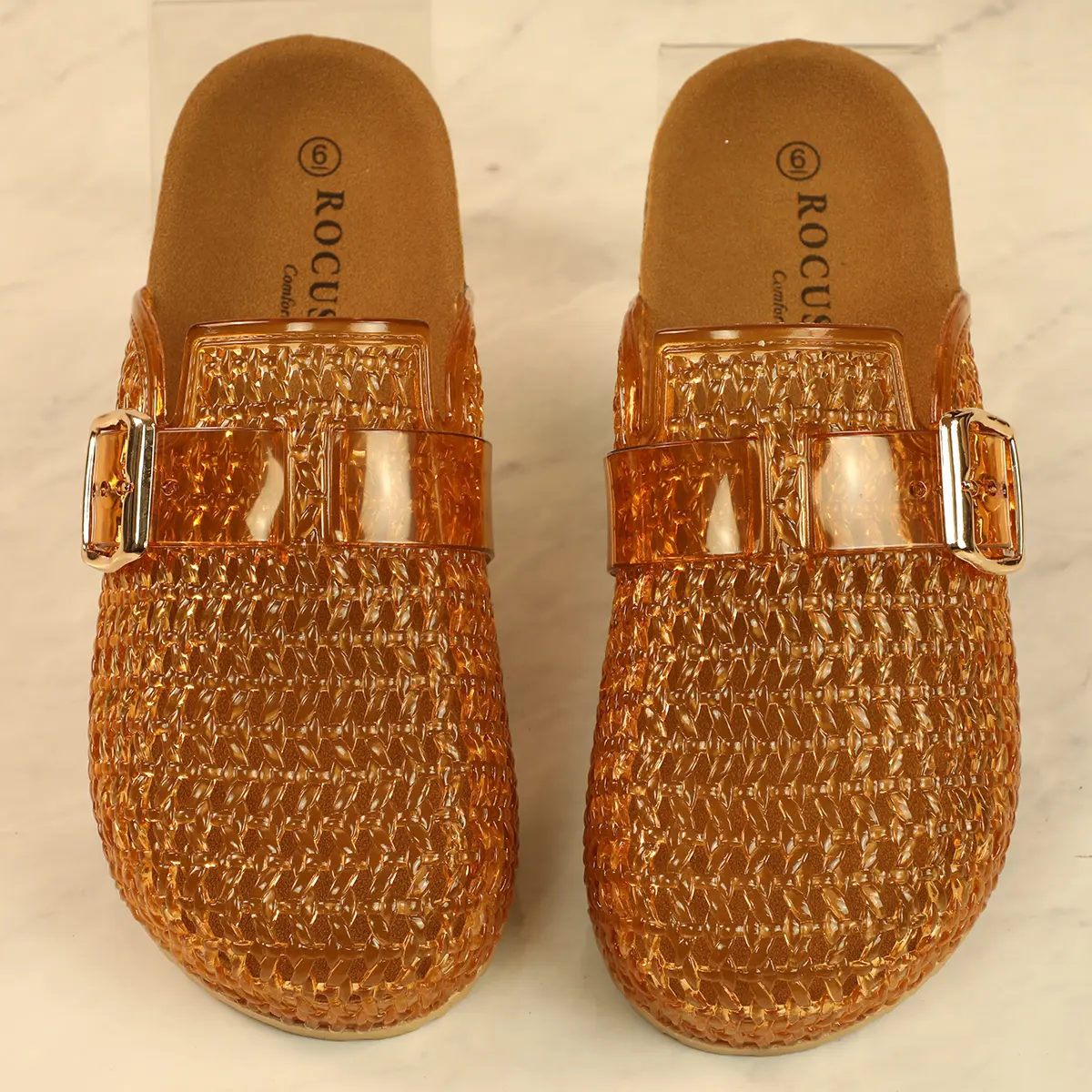 Women's Casual Clogs Jelly Buckle Strap and Closed Toe Sandal Comfort Fit