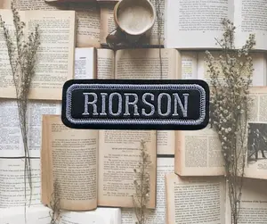 Fourth Wing Riorson Name Cosplay Patch Embroidered Faux Leather Iron-On 1.5" x 4" for Jackets Bags Book Sleeves