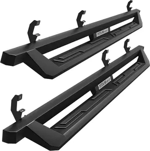 YITAMOTOR Running Boards Compatible with 2019-2025 Chevy Silverado/GMC Sierra 1500, 2020-2025 Silverado/Sierra 2500HD 3500HD Double/Extended Cab, Black Powder Coated Side Steps, Off-Road Drop Nerf Bar
