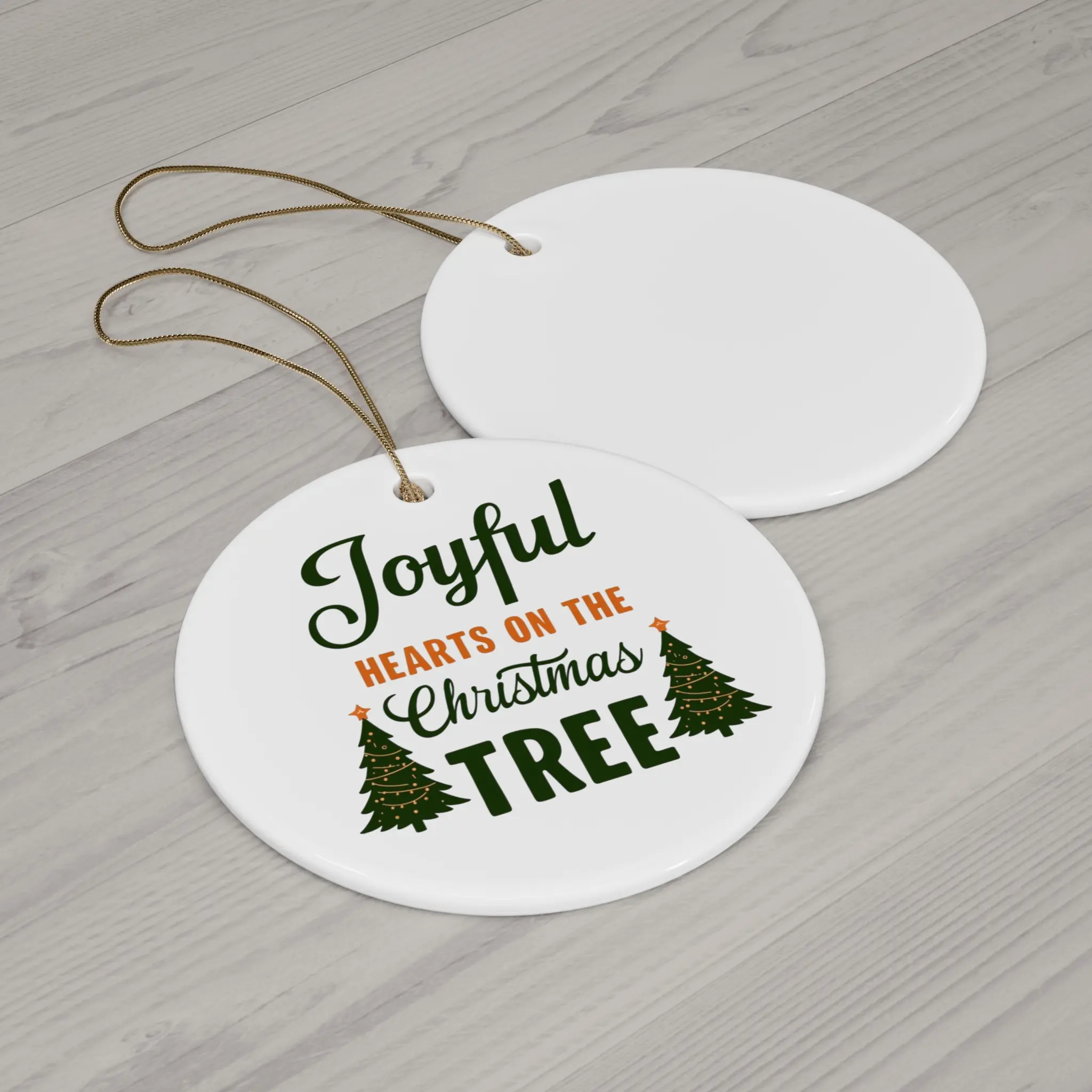 Joyful Christmas Tree Ceramic Ornaments, Festive Holiday Décor, Christmas Tree Decorations, Ceramic Keepsake, Gift for Home or Family