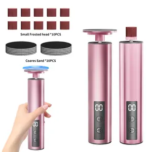 Stimulation Exfoliator 3-Speed Reversible Foot Care Brush Rechargeable Tool Set For Dry Skin Removal Electric Pedicure Tool With Gear Level Display Gentle Exfoliant Manicure Nail Smooth Smooth Pedicure Stick  Reusable Foot Care Kit