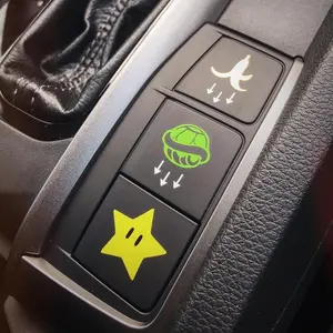3 Pack, Star, Shell, and Banana, blank button decal sticker set fits Honda Civic blank or empty car buttons
