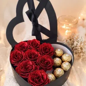 Big Heart Red Roses Box with Chocolates