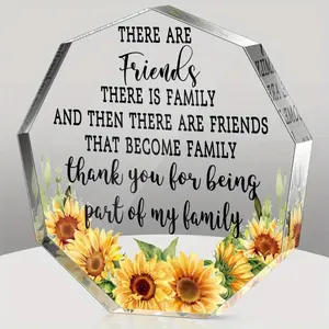 Chunful Gift for Friend Friendship Gift for Woman Birthday Gifts for Friend Going Away Gifts Plaque for Coworker Woman Retirement Gifts Acrylic Heart for Friendship Keepsake Decor