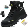 Dian Sen Men's Minimalist Lace-Up Toe Cap Work & Safety Footwear - Steel Toe Safety Boots with Anti-Smash, Anti-Puncture, Waterproof, Non Slip Outsoles for Construction, Hiking