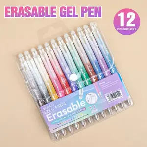 12 Color Erasable Gel Pens Set with 0.7mm Tips and Push Button Mechanism for Students, Creative Drawing & Highlighting Supplies, Back to School Gifts for Boys and Girls, Gel Ink Pens, Writing Pens