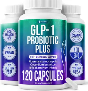 120 Probiotic Capsules - 900 Million AFU of Akkermansia, Clostridium, Bifidobacterium. Added Prebiotic Chicory and Green Tea Exact. Gluten Free - Vegan - Non GMO.