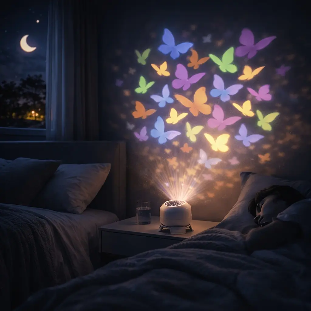 Dynamic Butterfly Projection Night Light, 360° Rotatable Projector, USB Powered, Butterfly-themed Room Decorations, Party Decor, Decorative Lighting, Decorative Atmosphere Lamp & Ambient Lamp, Ideal Gift for Home Decor